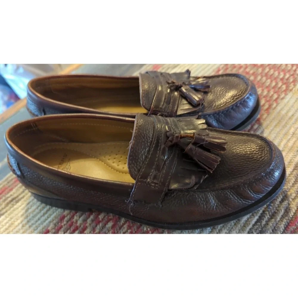 Dockers‎ Men's 9M Brown Leather Dress Casual Tassel Slipon Loafer Shoe